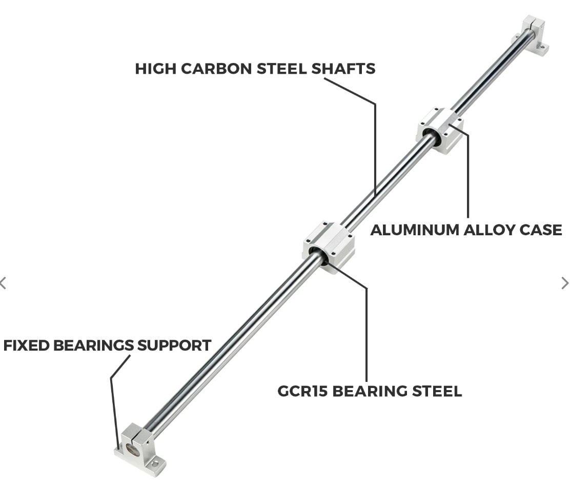 Unsupported linear shafts