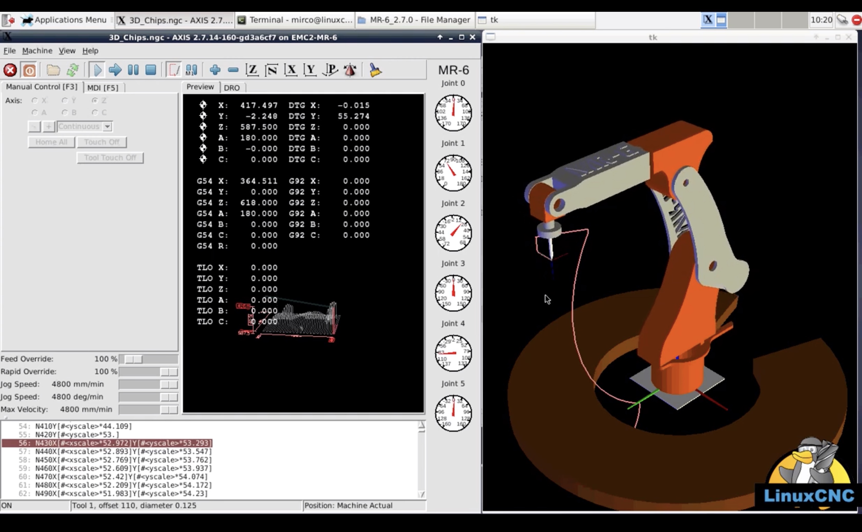 Curving between corners - LinuxCNC